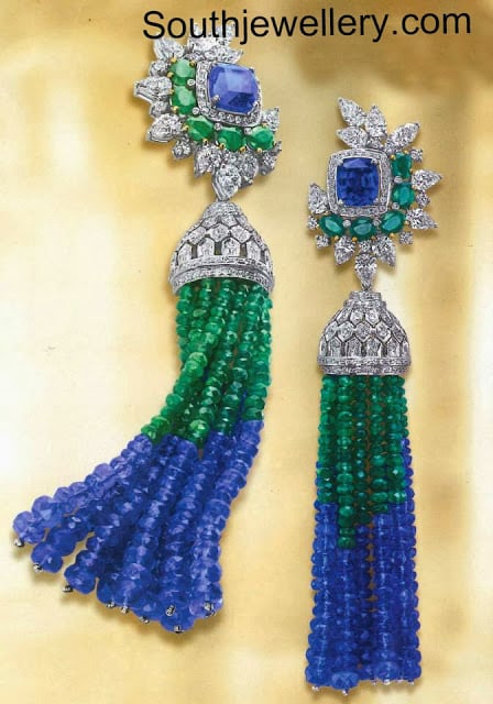 diamond earrings with emeralds 