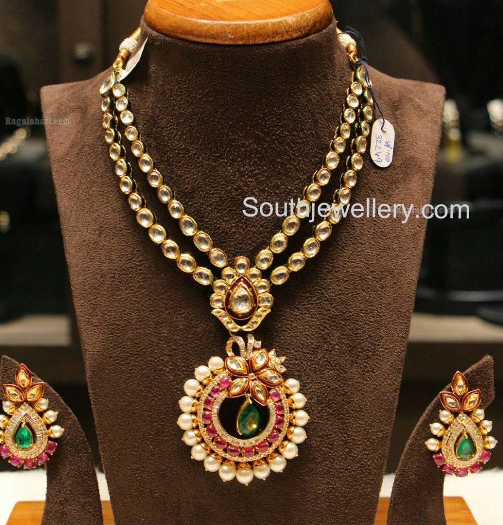 Elegant Kundan Necklace Set - Indian Jewellery Designs