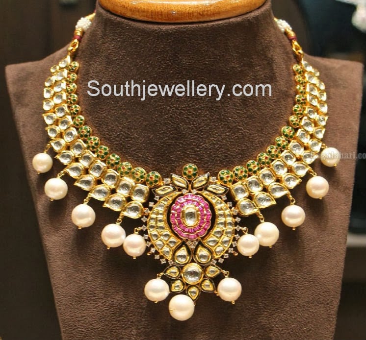 Pachi Necklace with Emeralds and South Sea Pearls - Indian Jewellery ...