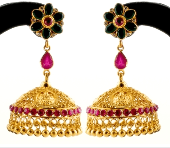 Antique Lakshmi Gold Earring Designs | Dhanalakshmi Jewelers