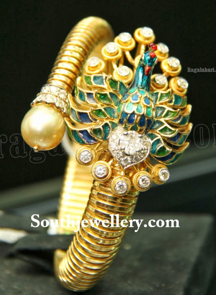 22K Gold 'Peacock' Bracelet With Cz - GBR1204