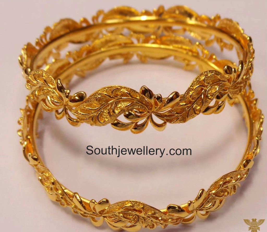 plain gold broad bangles 2014