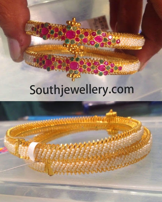 Pearl Bangles Indian Jewellery Designs