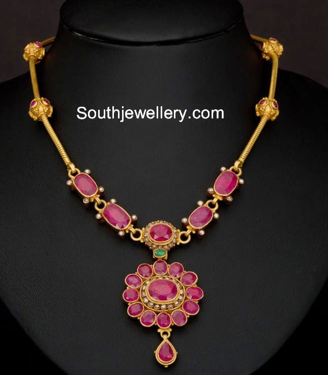 Latest Collection of best Indian Jewellery Designs. | Ruby necklace designs,  Gold jewelry fashion, Gold fashion necklace