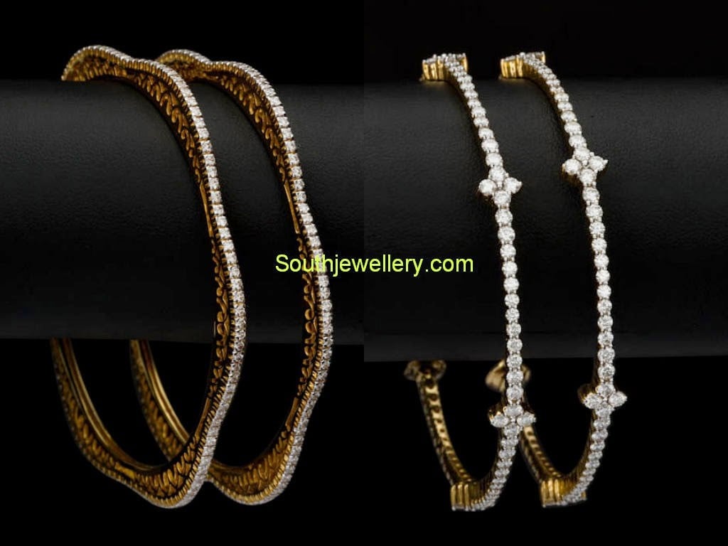 simple diamond bangles designs
