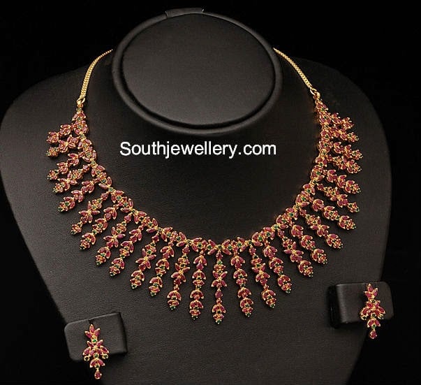 Beautiful Ruby Necklace - Indian Jewellery Designs