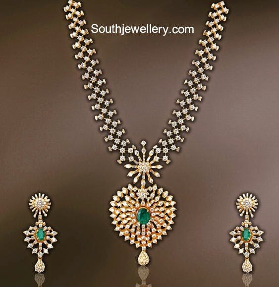 Diamond Necklace Set - Indian Jewellery Designs