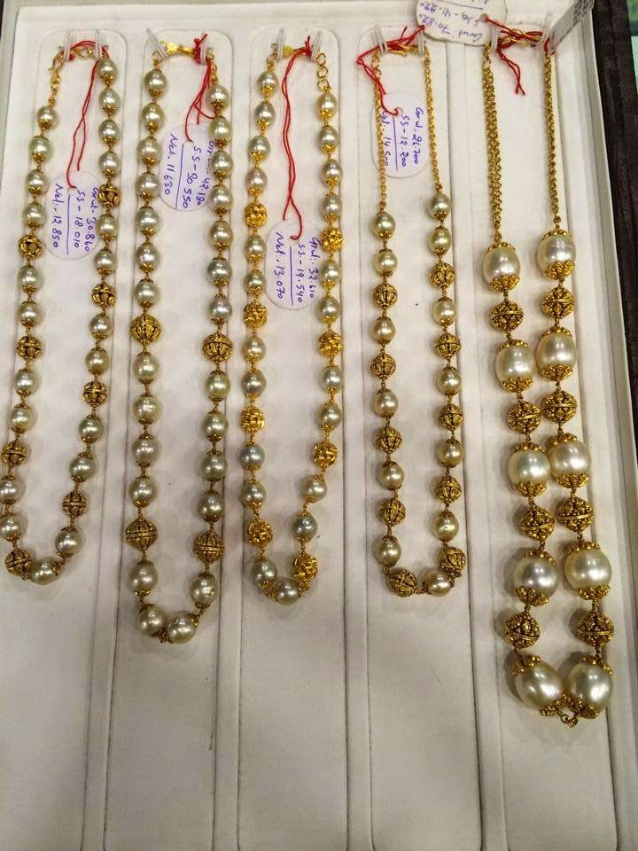 South Sea Pearls and Nakshi Balls Mala - Indian Jewellery Designs