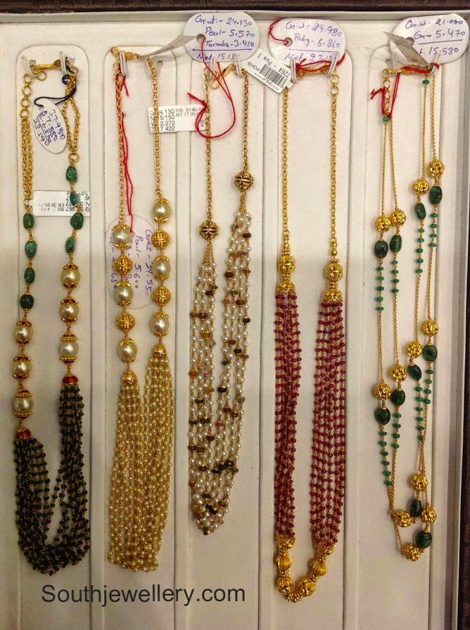 pearls and ruby beads necklaces