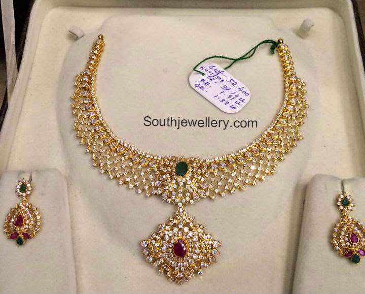 50 grams cz stones necklace