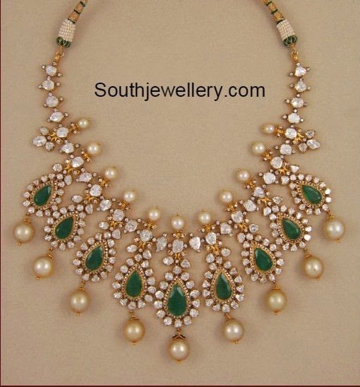 Polki Diamond Pacchi Necklace - Jewellery Designs