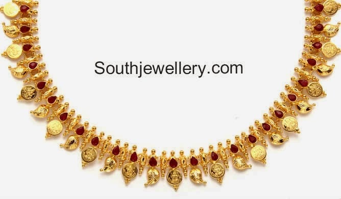 Gold kasu necklace on sale designs