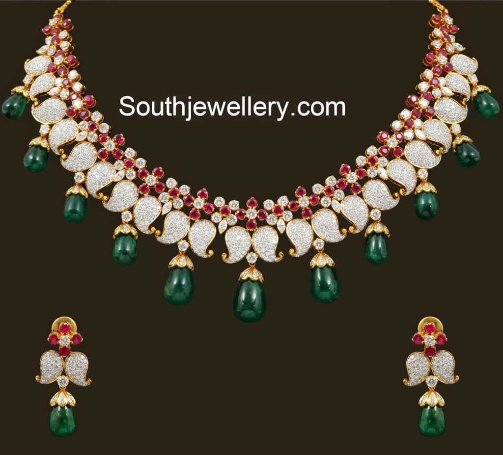 Diamond Mango Necklace Jewellery Designs