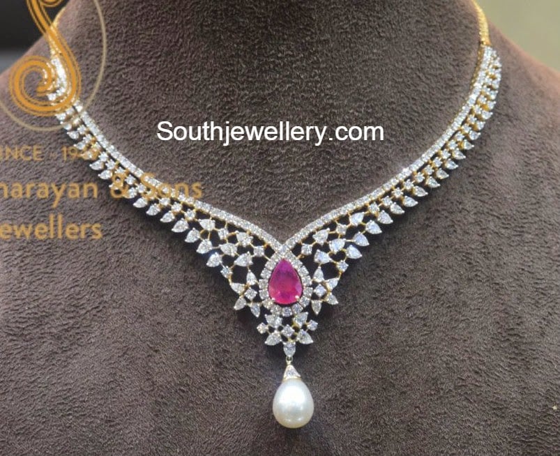 Diamond Necklace Simple Designs | tyello.com