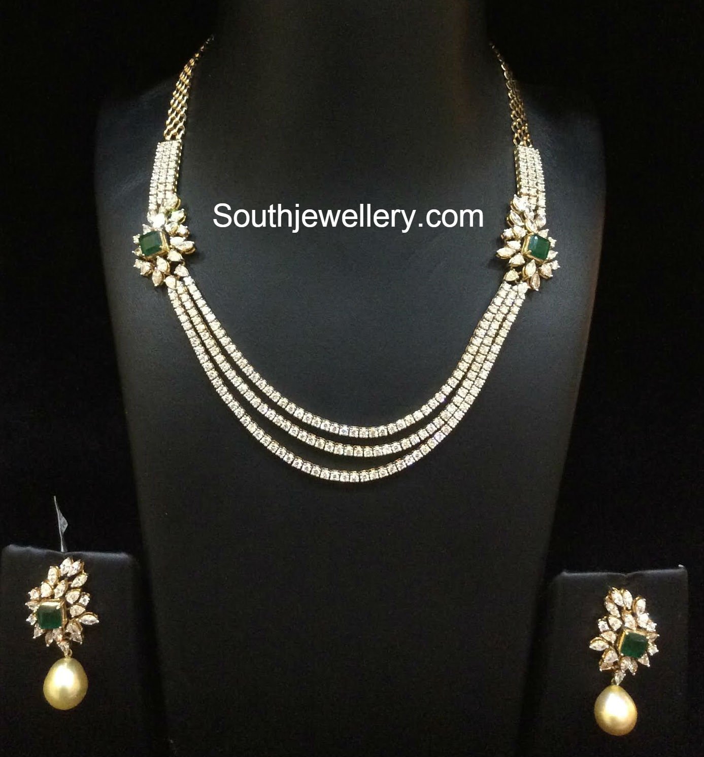 3 Simple and Elegant Diamond Necklace Sets - Jewellery Designs