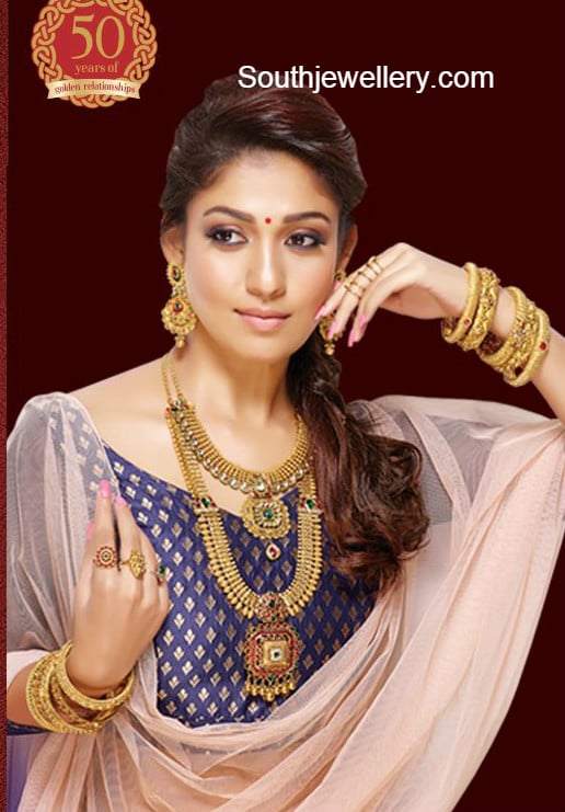 Nayanthara in Antique Gold Jewellery - Jewellery Designs