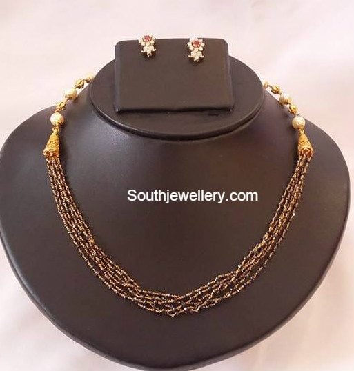 Black Diamonds Mangalsutra Models Indian Jewellery Designs