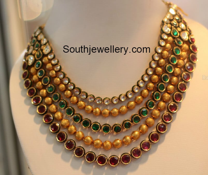 Kundan Step Necklace - Indian Jewellery Designs