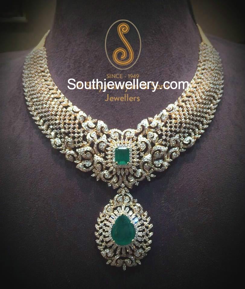 اطقم  المعلم كرسكنديور Diamond_necklace_with_emeralds1