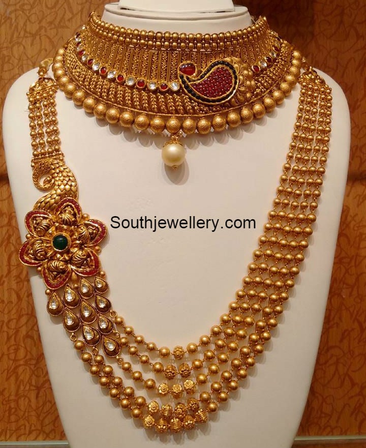 Antique Gold Choker Long - Jewellery Designs