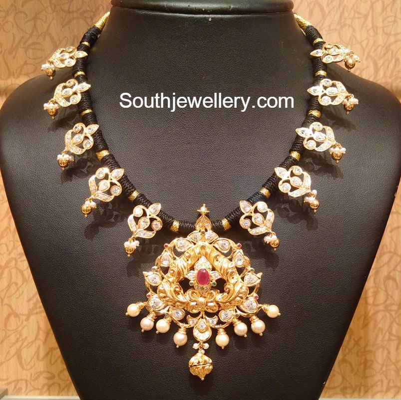 Black Beads Chain latest jewelry designs - Jewellery Designs