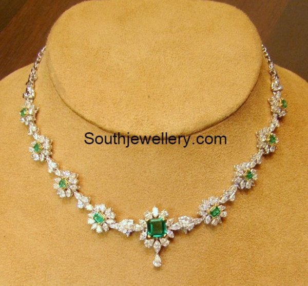 Simple Solitaire Diamond Necklace Jewellery Designs