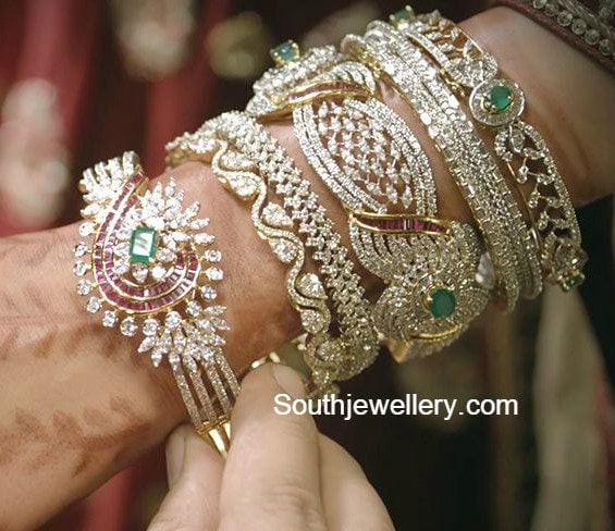 American Diamond & Semi-Precious Stone Bangles (Design 32)– PAAIE