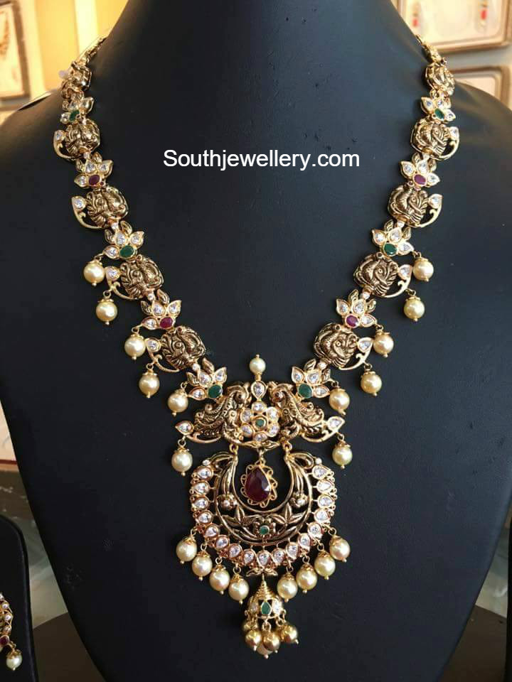 Peacock Nakshi Pacchi Haram - Indian Jewellery Designs