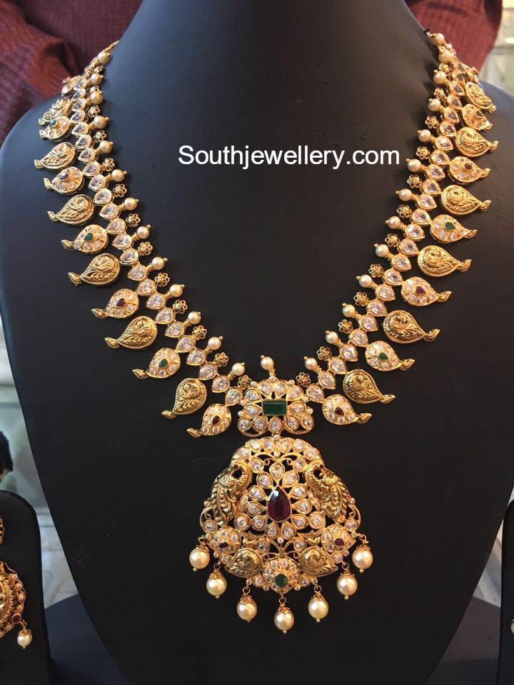 Antique Gold Necklace and Mango Long Chain latest jewelry designs - Indian  Jewellery Designs