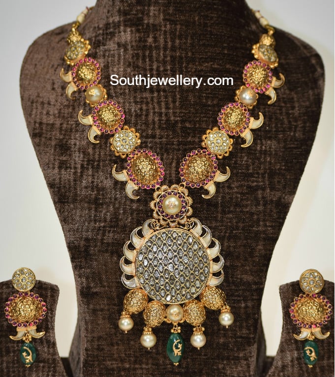 Kundan Puligoru Haram Set - Indian Jewellery Designs