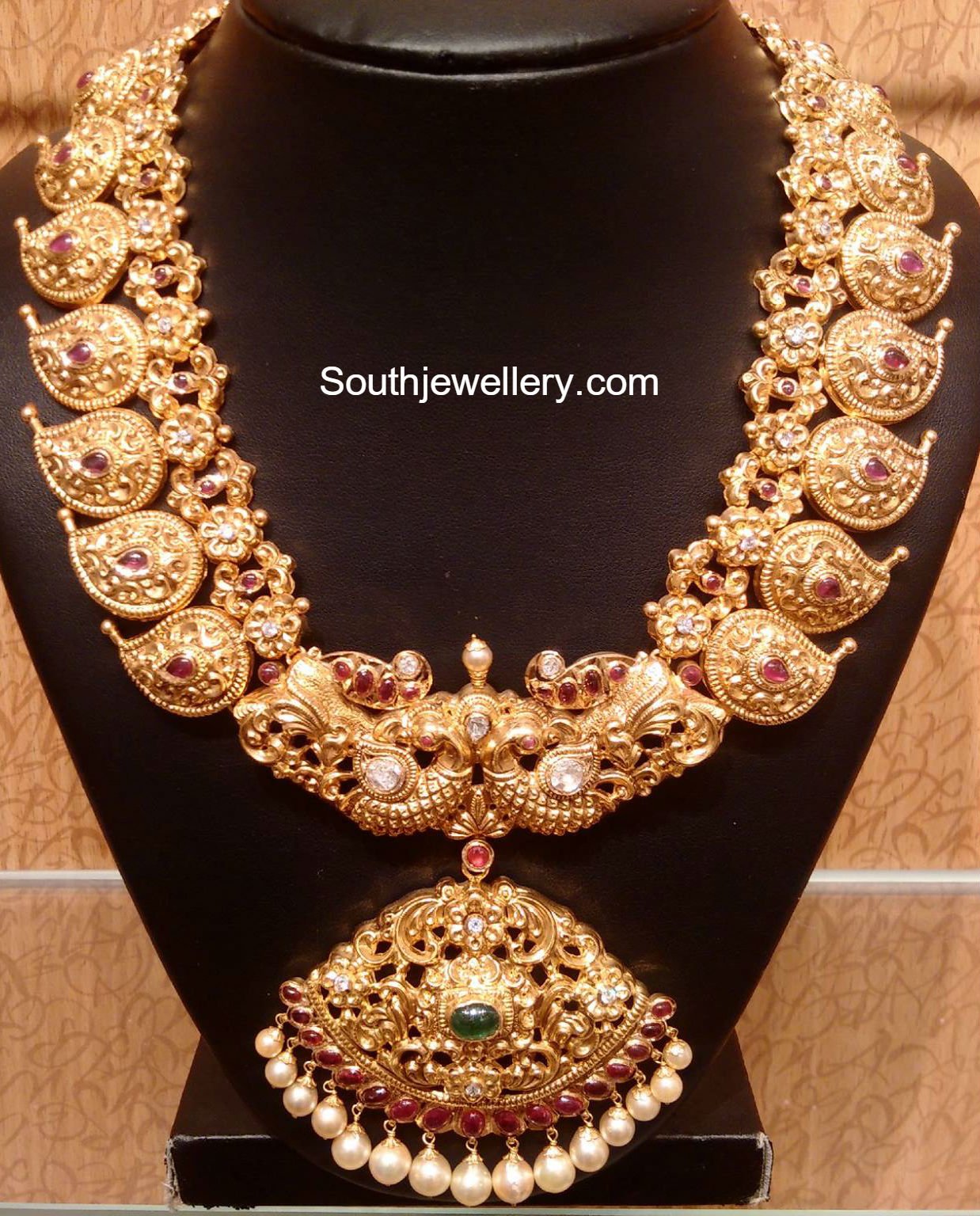 Antique Gold Necklace and Mango Long Chain latest jewelry designs - Indian  Jewellery Designs