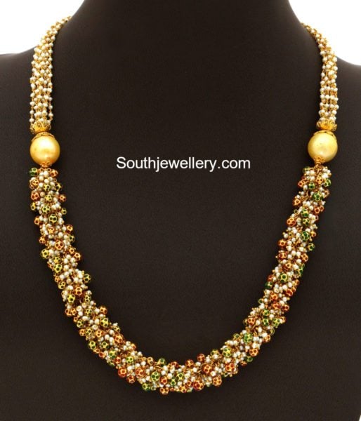 Gold Pearls Mala - Indian Jewellery Designs