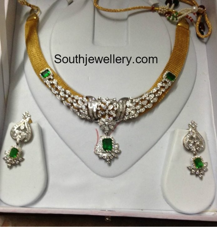 Simple diamond necklace set Clearance