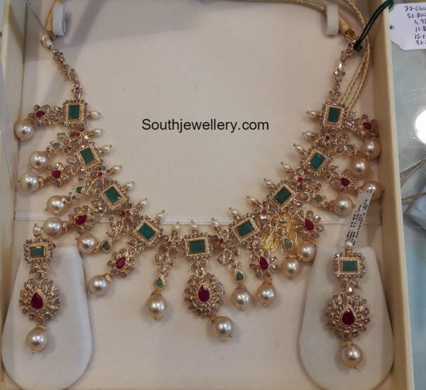 uncut-diamond-necklace-earrings