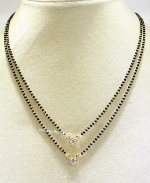 black diamond mangalsutra latest jewelry designs - Jewellery Designs
