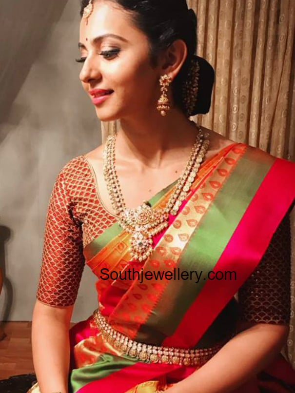 Rakul Preet in Kasu Haram and Vaddanam - Indian Jewellery Designs