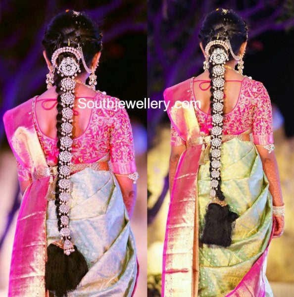half saree matching jewellery