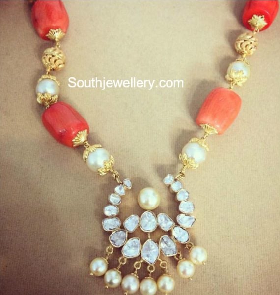 coral beads necklace