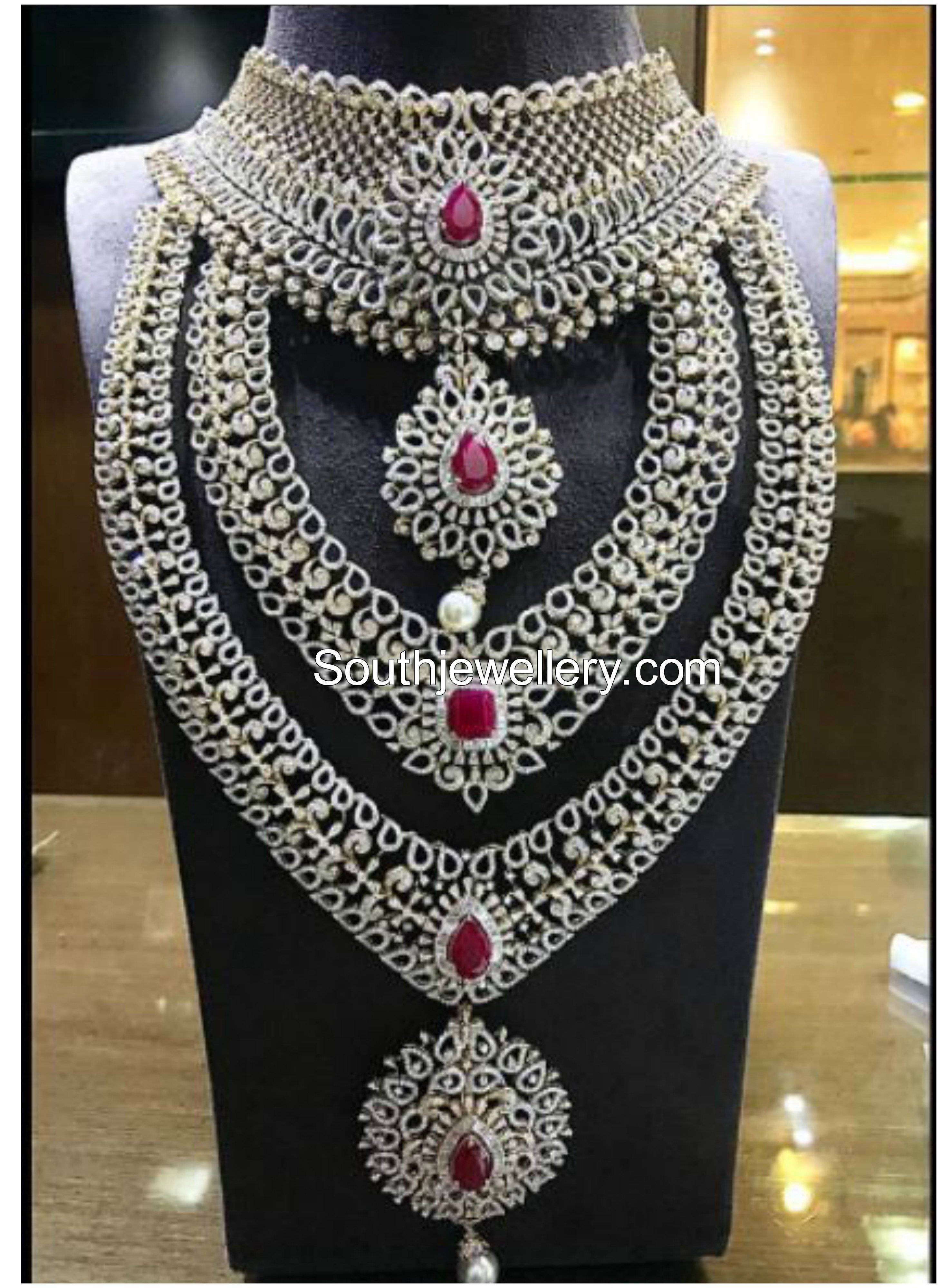 Diamond Jewellery Set by P Satyanarayan & Son's Jewellers - Jewellery