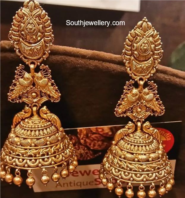 Buy latest Kamya Antique Buttalu oxidised silver jhumkas