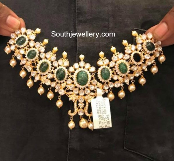 moissanites emerald necklace