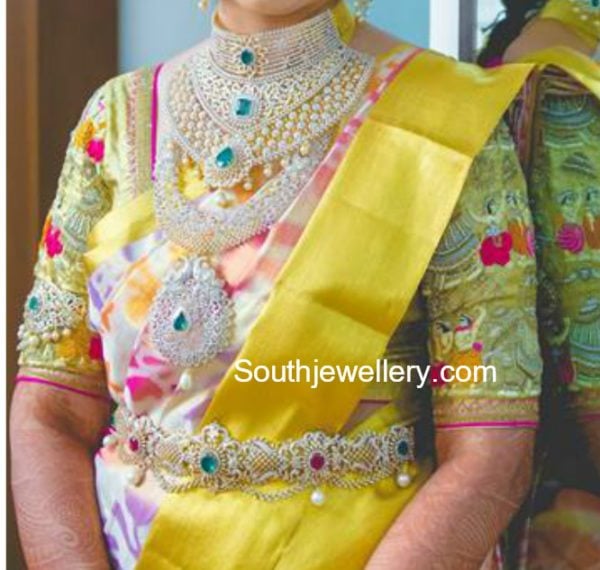 south indian bride diamond jewellery