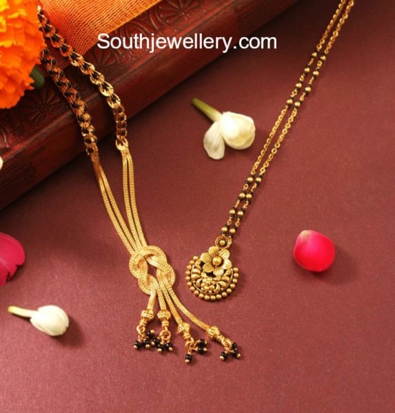 black beads mangalsutra chain models