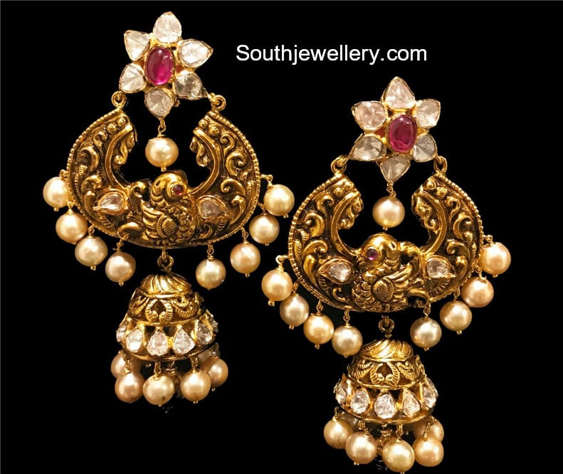 Buy Classy Gold Chand Earring / Traditional Earrings/ Indian Jewelry/south Indian  Earrings/antique Chand Bali Gold Earring Online in India - Etsy