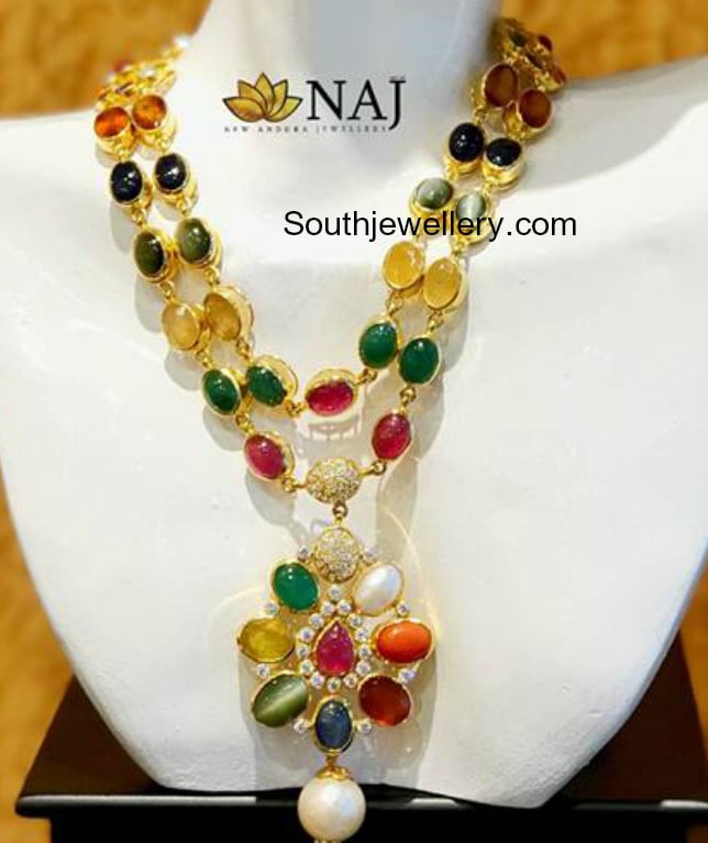 Burmese Ruby Necklace with Gold Navarathna Pendant