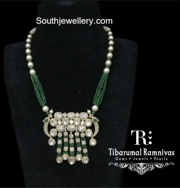 beads necklace polki pendant