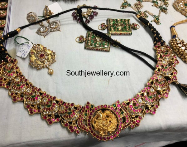 peacock necklace plus vaddanam