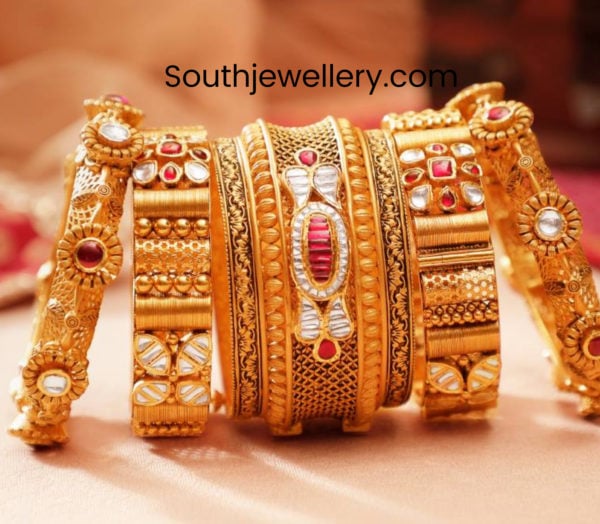 Gold Bangles Set - Indian Jewellery Designs