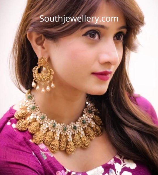 lakshmi polki diamond necklace