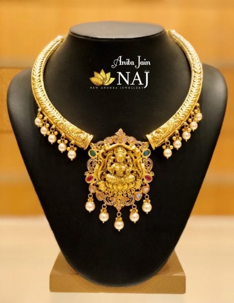 Kanthi Nakshi Necklace With Lakshmi Pendant - Indian Jewellery Designs